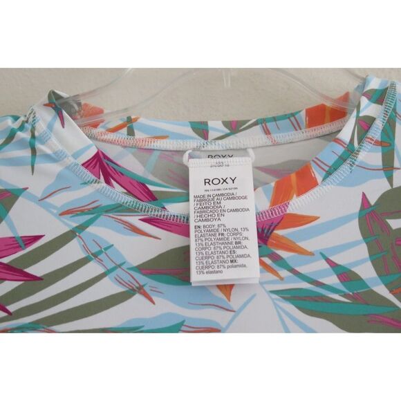 Roxy ERJWR03560 Women's Sz L White/Multi Sea Skippin Printed Lycra L/S Rashguard - Picture 5 of 9